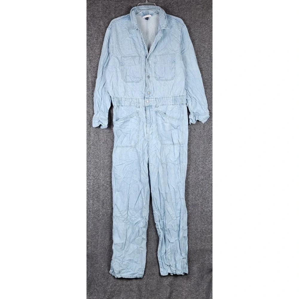 Universal Thread Jumpsuit Women 14 Boiler Suit Light Blue Denim EUC